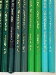 Derwent Rexel Cumberland Colored Pencils Lot of 13 Vintage Green Blue Tones