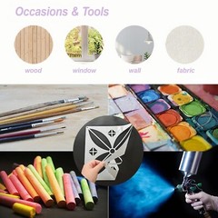 Flower Stencils for Painting, Professional Art Drawing Templates 64PCS 3×3 Cl…