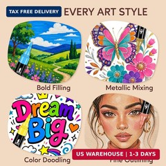 Pagather 24 Colors Acrylic Paint Markers, Dual Tip with Fine Tip and Brush Tip P