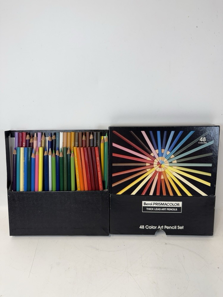 1986 Berol Prismacolor Thick Lead Art Pencils 48x, Some unsharpened Vintage