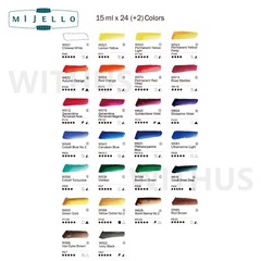 Mijello MWC-1524P Mission Gold Pure Pigment Watercolor 15ml 26 Colors Paint Set