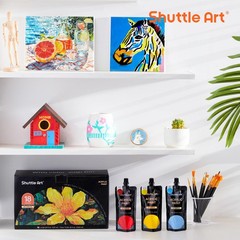 Shuttle Art Acrylic Paint, 18 Colors 4.06 Fl Oz (Pack of 18), 18