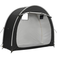 6.8×2.6FT Black Arc Bicycle Storage Shed 210D PU Silver Coated Oxford Cloth Bike