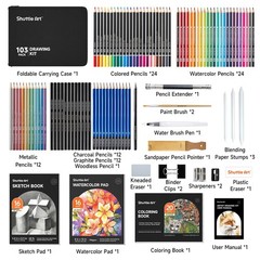 Shuttle Art 103 PCS Drawing Kit, 1 Count (Pack of 103), Multicolor