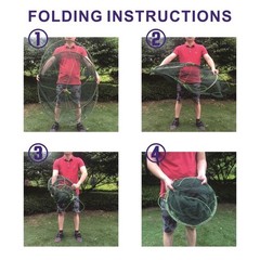 Foldable Fish Catching Net, Hand Cast Cage for Shrimp and Crab Green