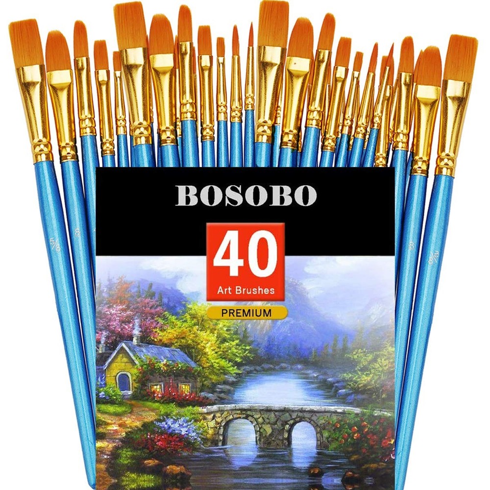 Pointedround Paint Brush 4 Sets Of 10 Pieces Fine Tip Nylon Hair Miniature Paint