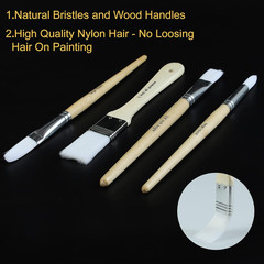 24 Pc Paint Brush Set With Canvas Case Wooden Handles For Acrylic Oil Watercolor