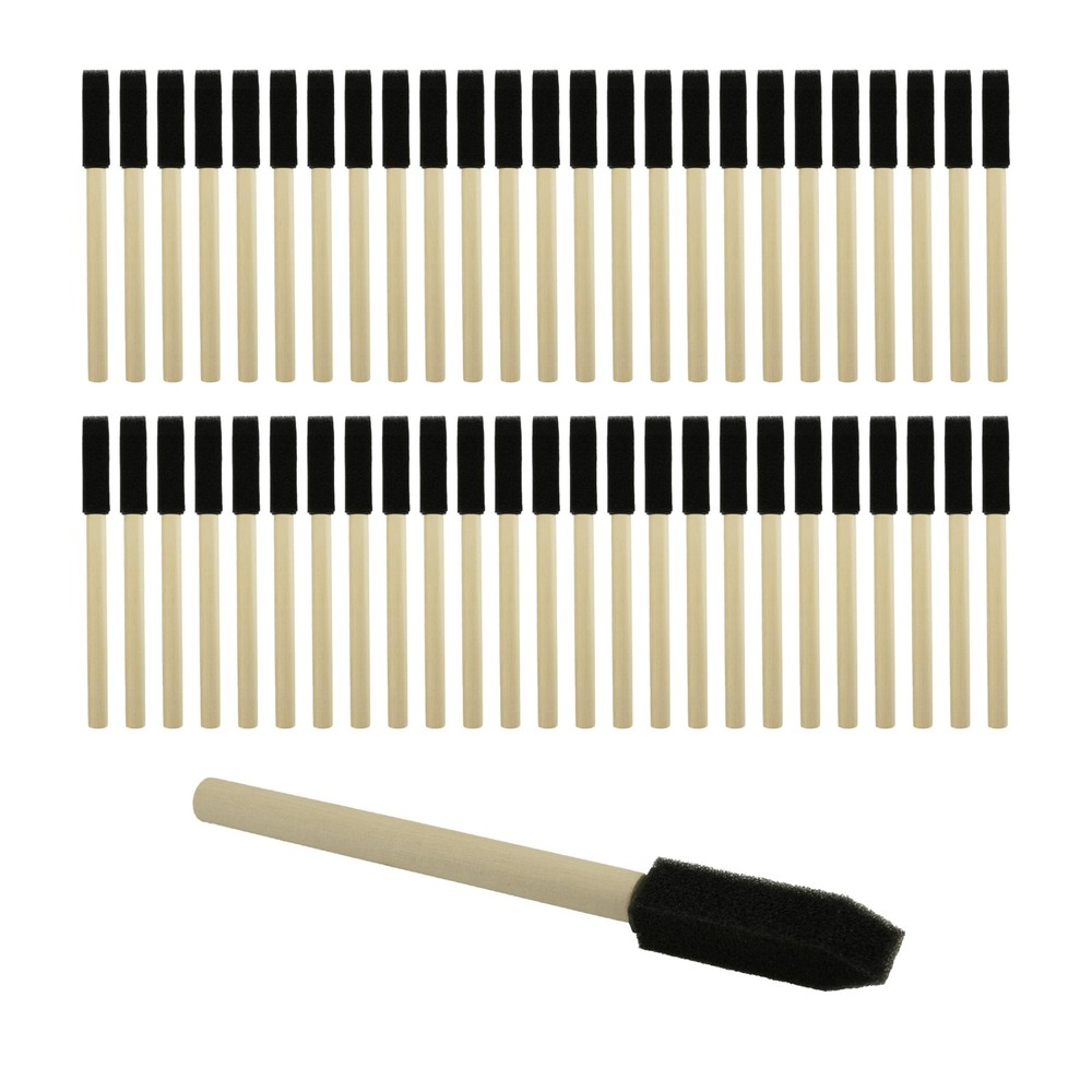 1/2″ Foam Brush 50pcs with High Density Foam, mini Foam Brush for Small Project