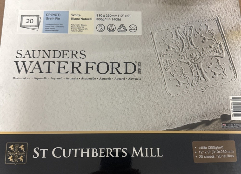 Saunders Waterford Watercolor Paper NEW 12×9 20 sheets