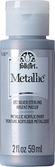 2oz Silver Sterling Metallic Acrylic Paint Liquid Crafting Home Decor Indoor Use