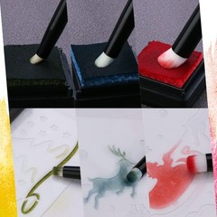 UNIMEIX Mini Blending Brushes for Card 0.32 inch, 0.24 0.16 Black