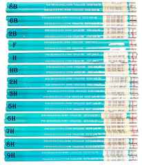 Prismacolor Turquoise Drawing Pencils 8B,6B,2B,F,H,HB,2H,3H,5H,6H,7H,8H,9H