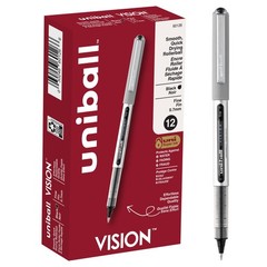 uni-ball(R) Vision(TM) Rollerball Pens, 0.7 mm, 12 Count (Pack of 1), Black