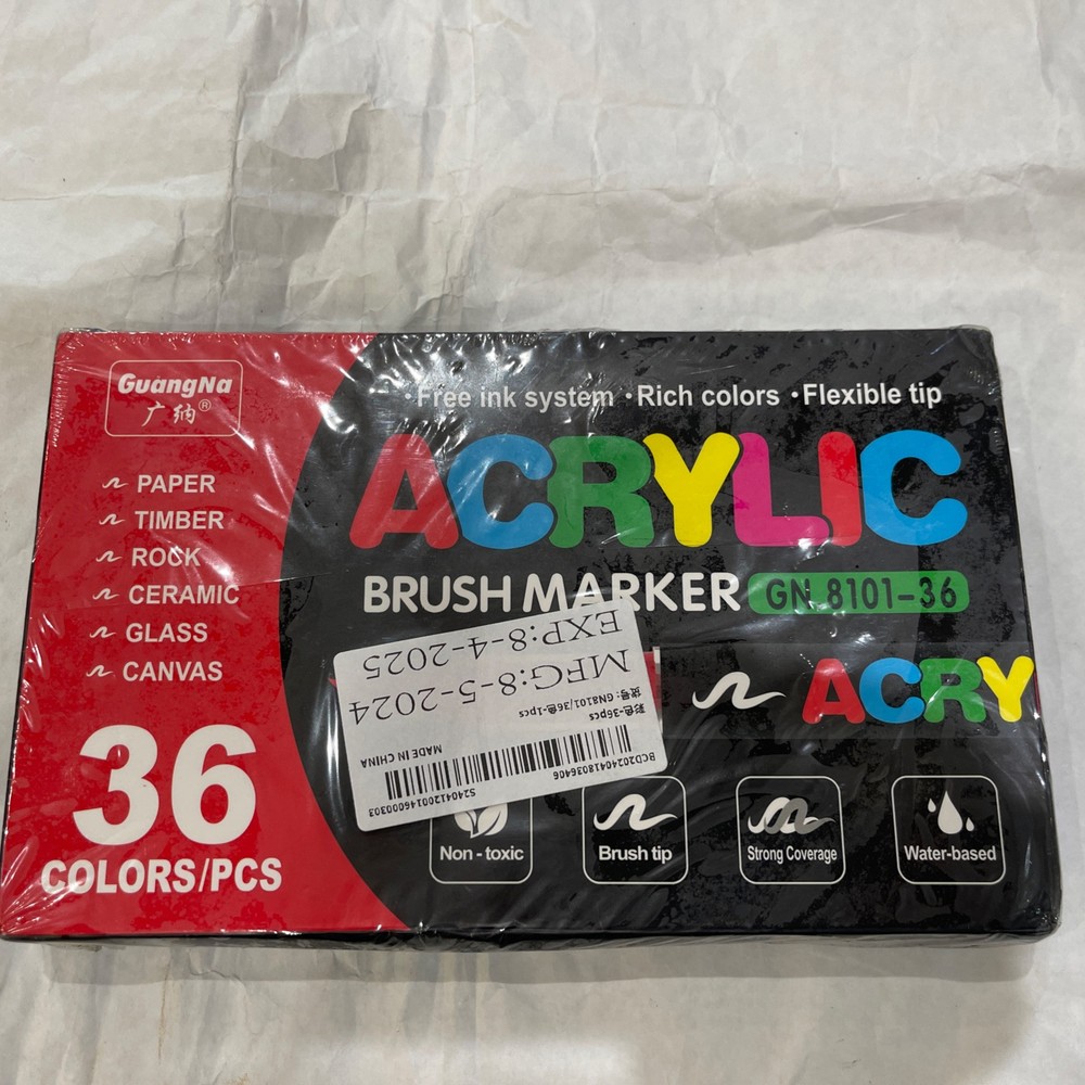 36 Colors Acrylic PAINT PENS MARKERS – Brush Tip for Rock, Canvas & Stone Paint