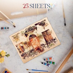 Wanderings Thick Handmade Vintage Watercolor Paper with Deckle Edge – 9×12-300GS
