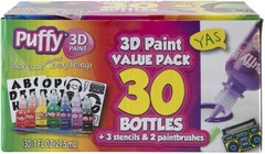 Puffy Bulk Buy Paint 30 Pack Premium Quality 3D Paint Set. Safe for Kids, Gre…
