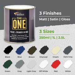Multi-Surface Matte Dark Grey Paint & Primer, Ideal for Home and Garden Projects