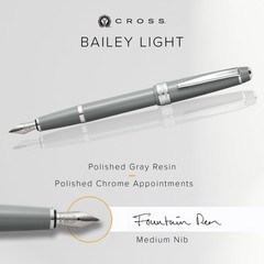 Cross Bailey Light Polished Gray Fountain 1 Count (Pack of 1),