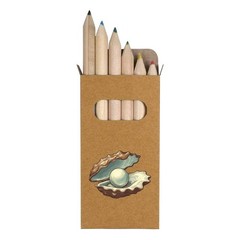 6 x ‘Pearl In Oyster Shell’ Short Colour Pencils (PE00069190)