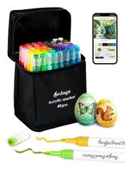 48 Colors Acrylic Paint Markers with Free App, Dual Brush & Fine Tip Acrylic …