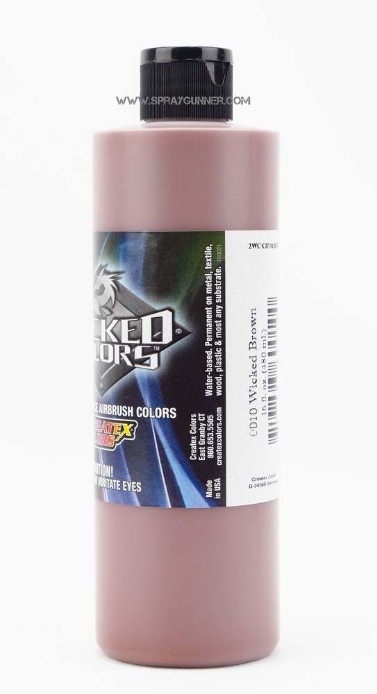 Createx Wicked Colors W010 Brown 16oz. water-based universal airbrush paint