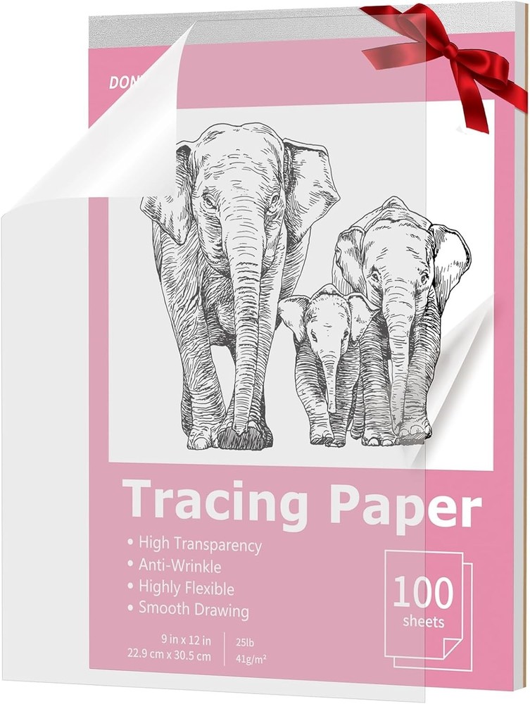 Tracing Paper 9×12 inch, 100 Sheets Transparent Vellum Paper for Tracing Pads