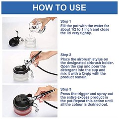 JOYABEST Airbrush Cleaning Pot Holder Glass Jar Waste Station with 3 Filters