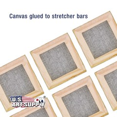 3″ x 3″ BLACK Mini Professional Primed Artist Craft Stretched Canvas Pack of 12