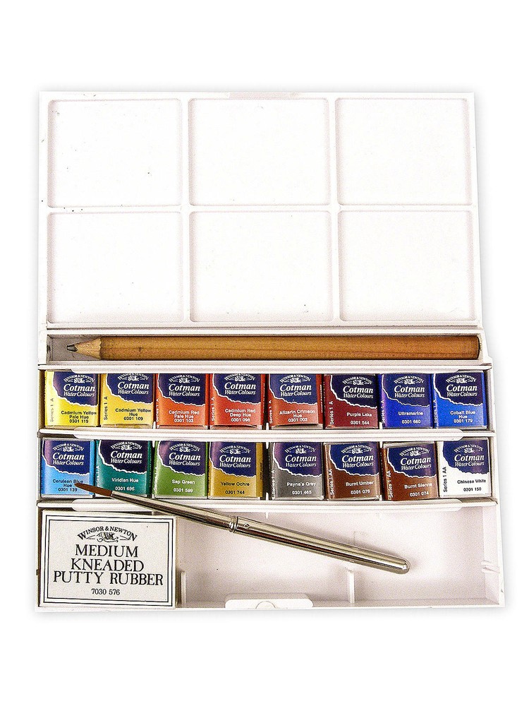 Winsor & Newton Cotman Water Colour Deluxe Sketchers’ Pocket Box – 16 color set
