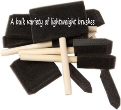 Foam Paint Brushes Set 10pc Sturdy Wooden Handles Crafting Retouching Staining