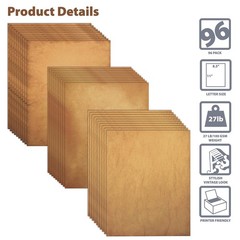 Better Office Products Aged Printing Paper, 96 Sheets, Letter Size, Brown