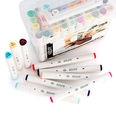 Royal Langnickel Azure Alcohol Markers 40 Count Dual Tip Chisel Fine Case NEW