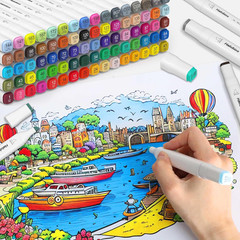 168 Colors Fine & Chisel Alcohol Markers, Dual Tip Art Markers Alcohol