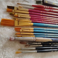 Loew-Cornell Paint Brush Lot 18pc Vintage Germany La Corneille 7350 435 2048