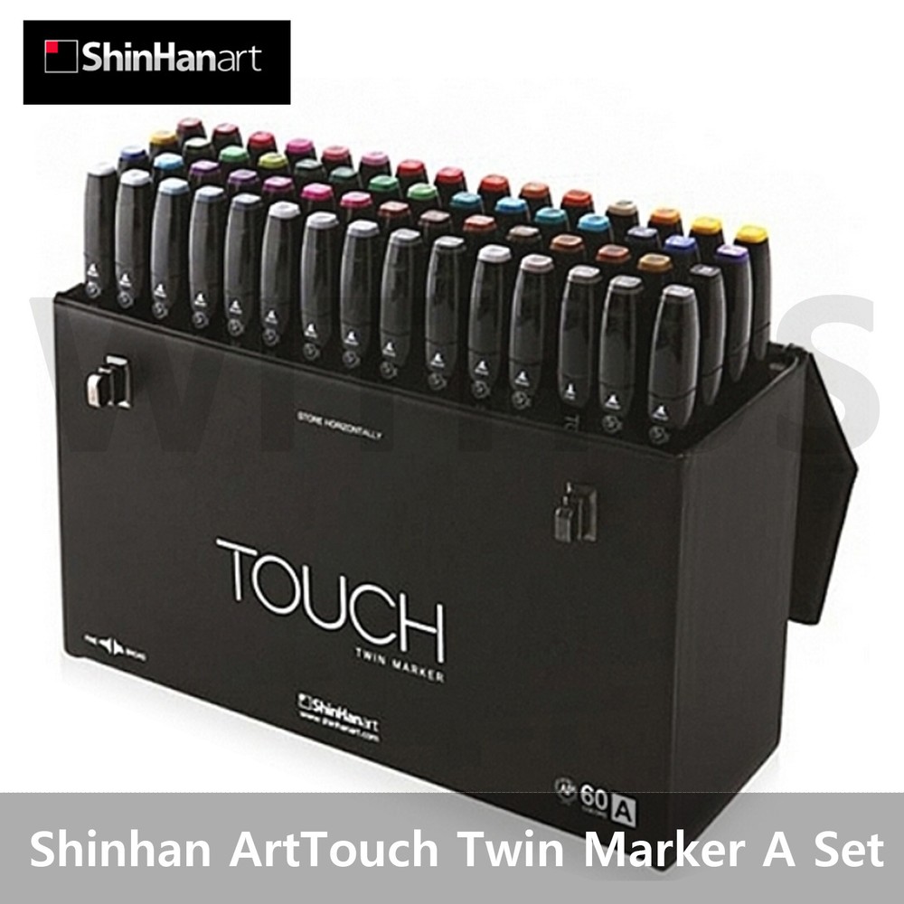 ShinHan Art Touch Twin Marker Set A Twin tips – 60Colors Set A Dual Point Marker
