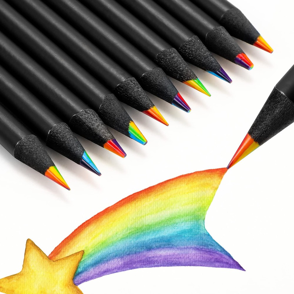 30 Pack 7-In-1 Rainbow Colored Pencils for Artists Students Sketching
