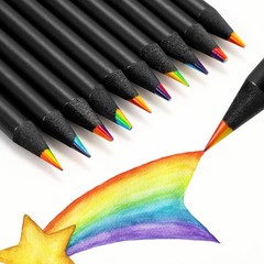 30 Pack 7-In-1 Rainbow Colored Pencils for Artists Students Sketching