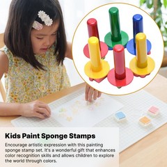 6 Pieces Kids Paint Sponge Stamps Set Drawing Tools for Kids Children Boys