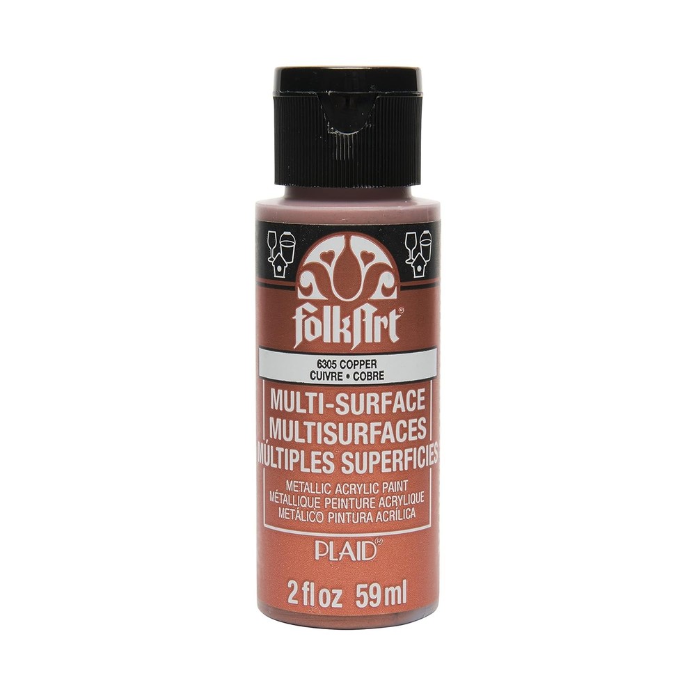 FolkArt Metallic Copper Acrylic Paint Multi Surface 2 oz Craft Art Supply