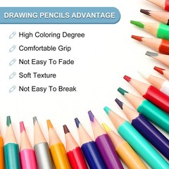12Pcs Red Colored Pencils Set for Artists Art Painting