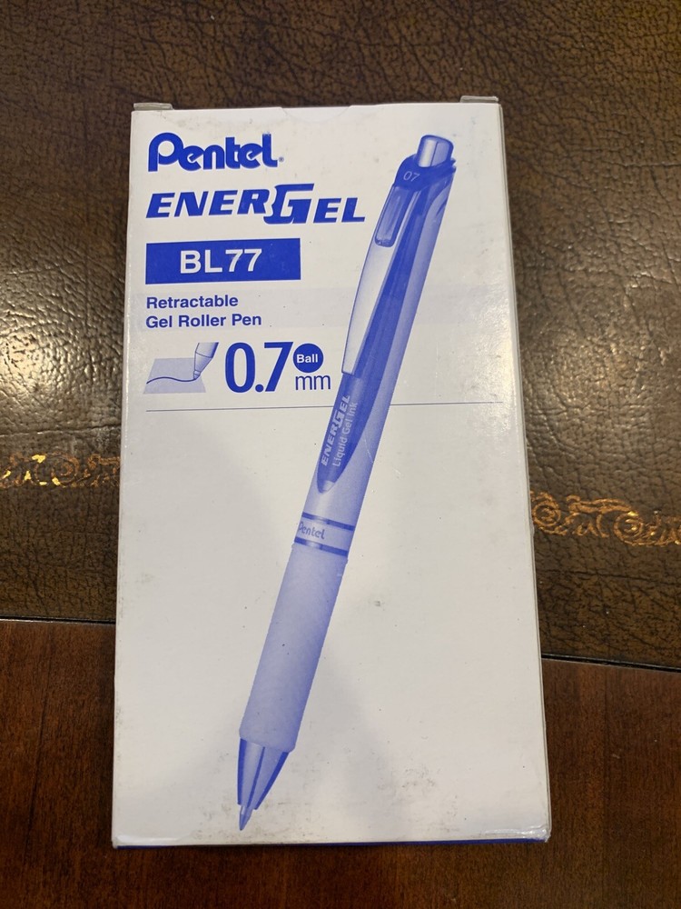 Pentel EnerGel RTX Retractable (1 Dozen)Gel Pens Metal Tip Blue Ink BL77PW-C