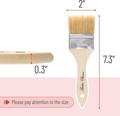 Comfortable Wooden Handle 2-Inch Chip Paint Brushes – 9-Pack Natural Bristles