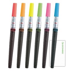 Pentel Art Brush Cartridge Pen XGFLP Fluorescent Color 6 Colors