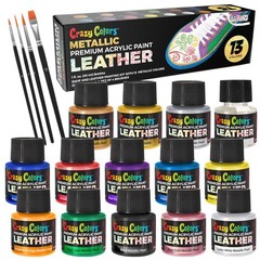 Premium Acrylic Shoe & Leather Paint Kit 13 Metallic Pearl Colors with 4 Brus…