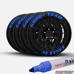 6-PACK BLUE Tire Lettering Paint Marker Pen,Waterproof Permanent Automotive