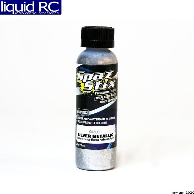 Spaz Stix 00300 Metallic Silver/Candy Backer Airbrush Ready Paint 2oz Bottle