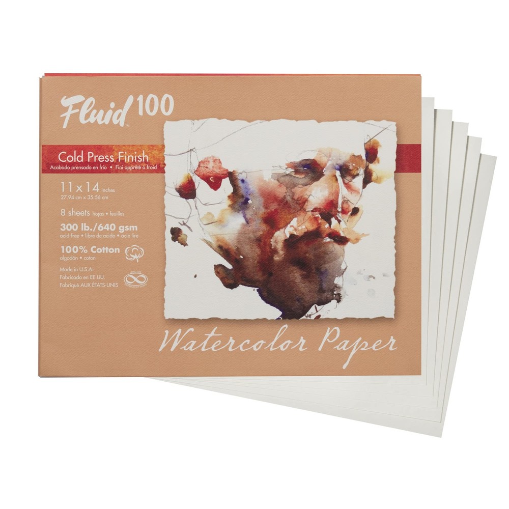 Fluid 100 Artist Watercolor Paper, 100% Cotton Cold Press, 11 x Kitchen