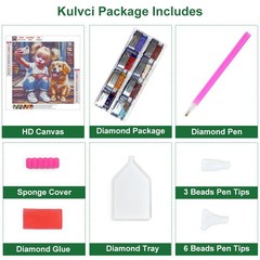 Diamond Painting Kits for Adults, Dog Diamond Art Kits for Beginners, 5D DIY Fu