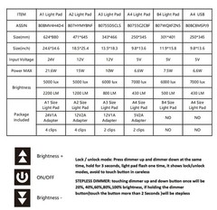 A4 LED Artist tracing Light Box Copy Table, Adjustable High Brightness Light …
