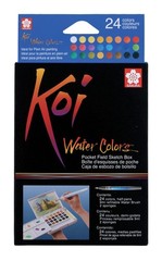 XNCW-24N, 24 Assorted Watercolors Field Sketch Set with Brush